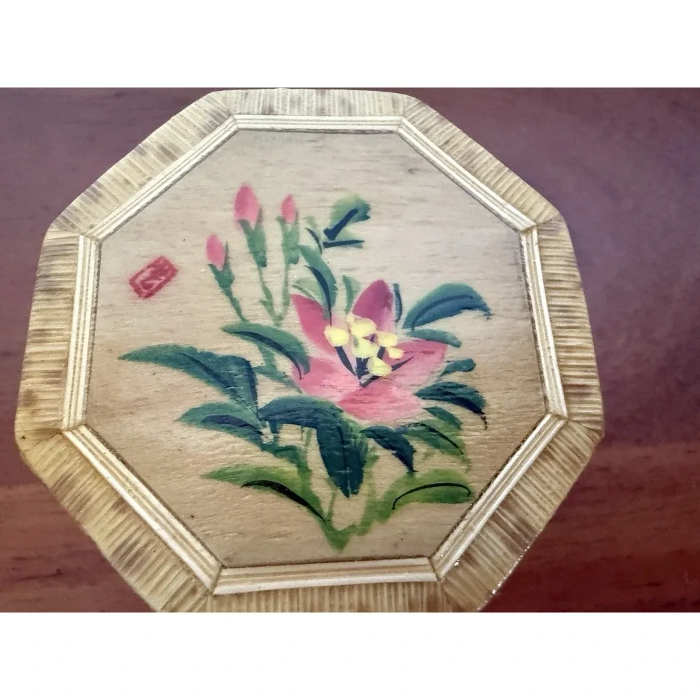 Lot Of 3 Trinket Boxes Art Deco Octagonal Flower , Rises Laquered & HeartJewelry